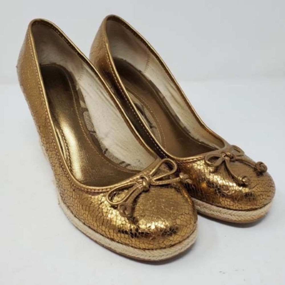 COACH METALLIC ESPADRILLE BRONZE LEATHER